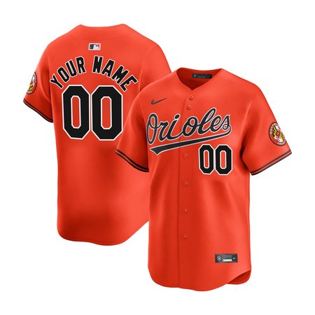 Men's Baltimore Orioles Custom Nike Orange Limited Player Jersey